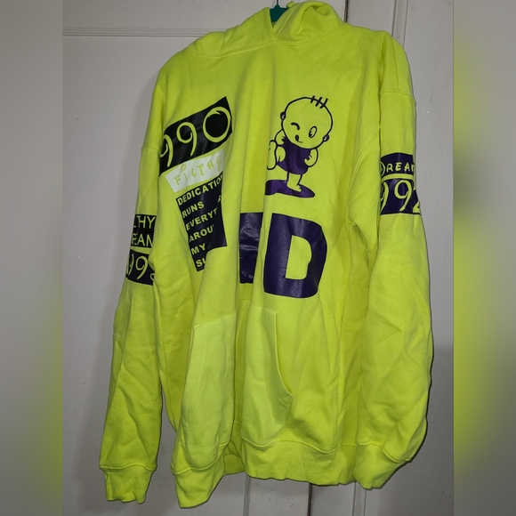 Filthy Dreams Hoodie Pullover Sweater Lime Green With Black & Blue Size 2X - Picture 1 of 8